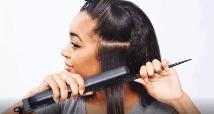 African American girls curling Irons